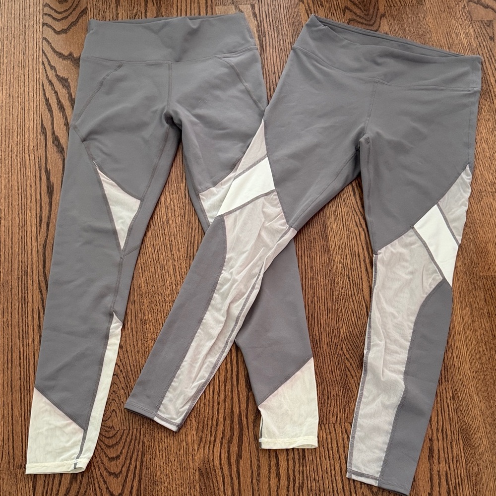 EUC Gray and White Leggings